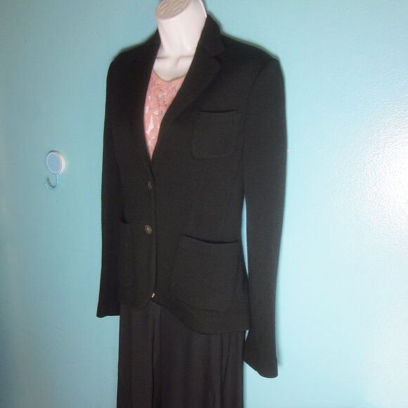 IISLI New York Womens Vintage Size 4 Black Soft Knit Wool Blazer35